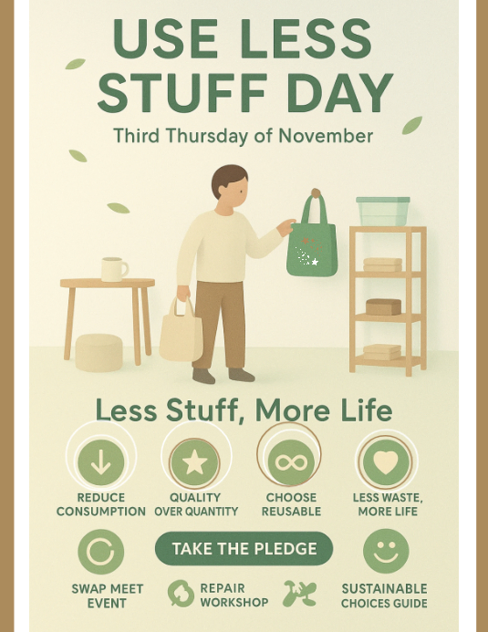 Use Less Stuff Day Template | PosterMyWall