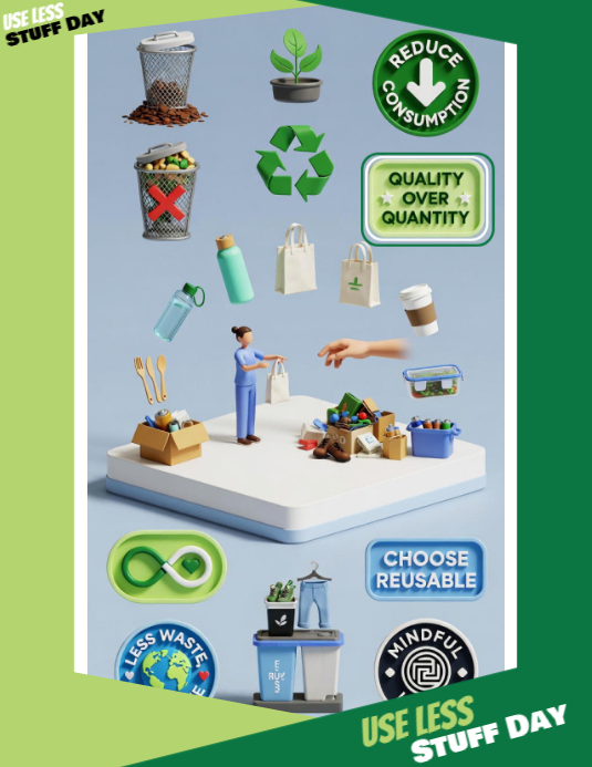 Use Less Day Use Less Stuff Day Template | PosterMyWall