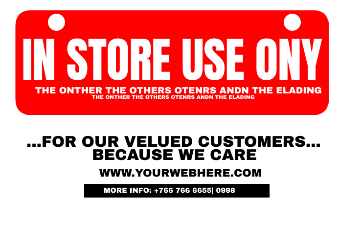 Plantilla de USE ONLY IN STORE | PosterMyWall