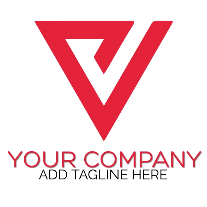 V  icon v logo, flyer instagram post template