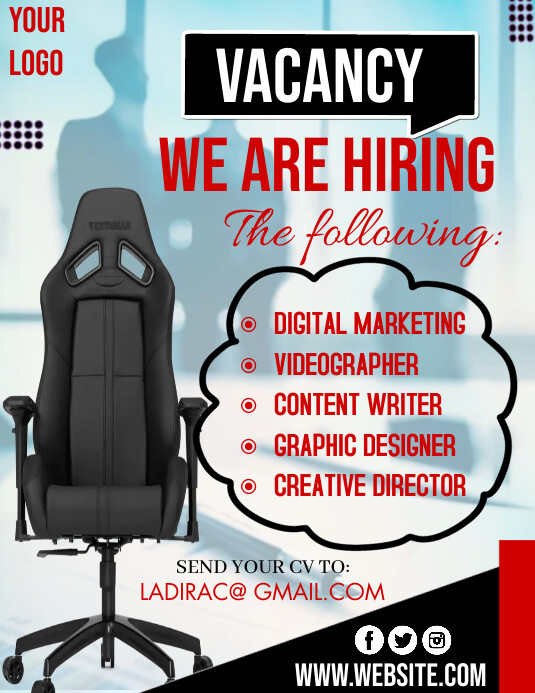 Vacancy Poster Example vacancy announcement poster Template | PosterMyWall