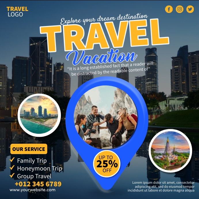 Vacation Ads Message Instagram template