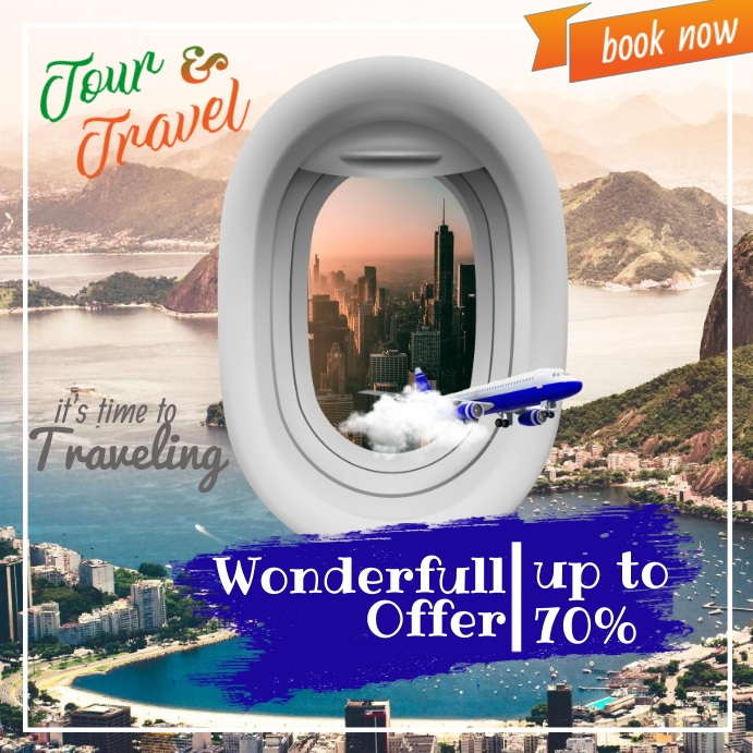 vacation ads Publicação no Instagram template
