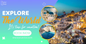 Blue Travel and Vacation Facebook begivenhed cover Template