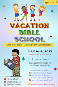 Vacation Bible School BVS Ad Poster template