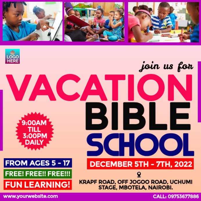 vacation bible school Wpis na Instagrama template