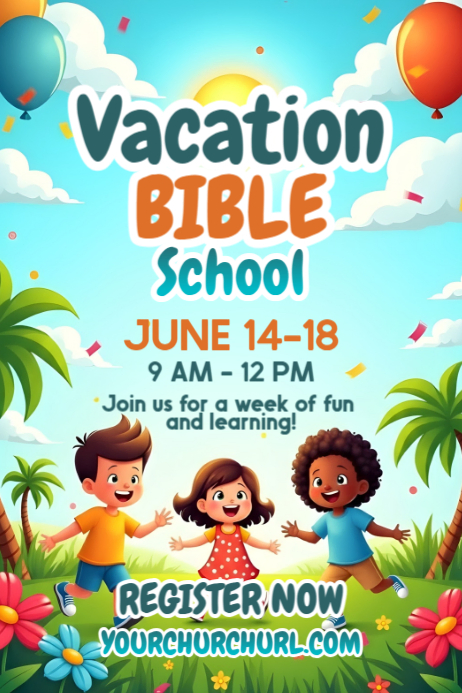 Vacation Bible School Posters Template | PosterMyWall