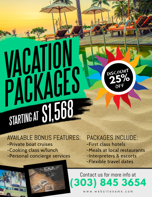 Vacation Packages Flyer Pamflet (VSA Brief) template