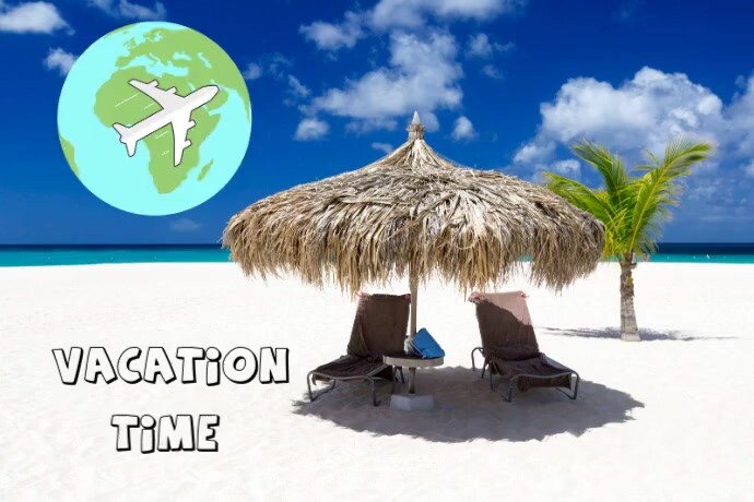 Vacation time video Cartaz template