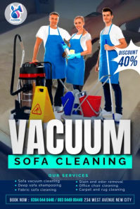 Vacuum cleaners sofa set carpet cleaning company business advert facebook ads video poster template