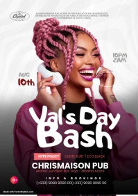 Val's day Bash Template A4