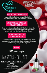 couples dinner menu Half Page Wide template