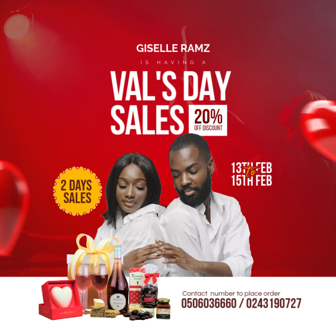Val's day Sales โพสต์บน Instagram template