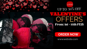 Noir Valentine's Day Sale Display digitale Template