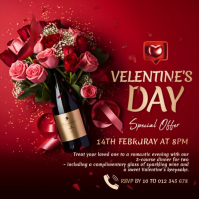 Rød Valentine's Day Special Offer Square Template