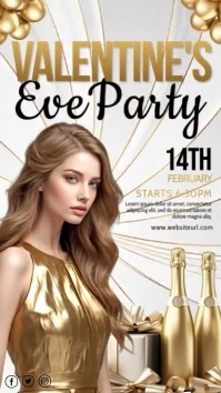 valentine's eve, romantic, event, 14 february Tampilan Digital (9:16) template