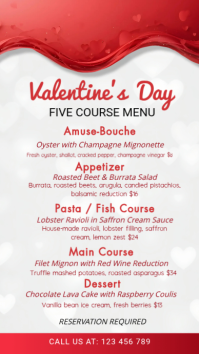 valentine's, romantic, event,menu,party Instagram Story template