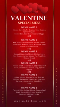 valentine's, romantic, event,menu,party Instagram Story template