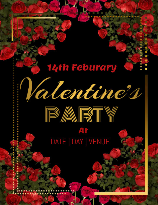 valentine's, romantic, event Flyer (US Letter) template