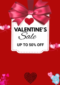 valentine's, valentine's sale A4 template