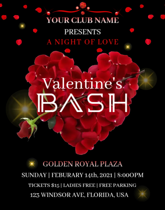 Valentine's Bash Poster/Wallboard template