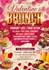 Valentine's Brunch Party A4 template