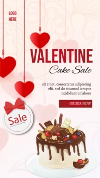Valentine's cake sale instagram story template