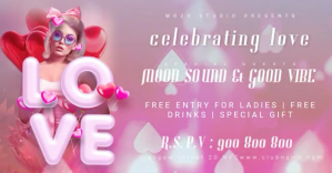Rouge Valentine's Club Night Party Ad Facebook Event Cover Template