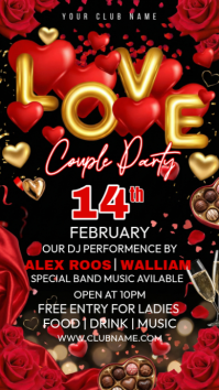 Valentine's Couple Party Historia de Instagram template