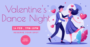 valentine's dance night Facebook Event Cover template