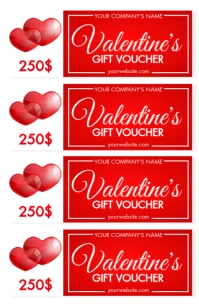Valentine's Day, Gift Voucher Tabloid template