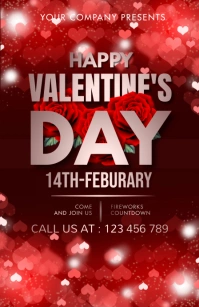 valentine's day, valentine ,event, party, Tabloide template