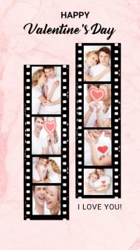 Valentine's day, valentine party, collage Instagram-Story template