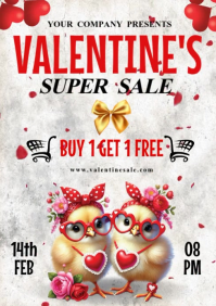 valentine's day,valentine,event,party, hello february A5 template