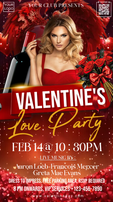 Valentine's day,valentine party,event (1) เรื่องราวบน Instagram template