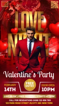 Valentine's day,red hot party,event Instagram Story template