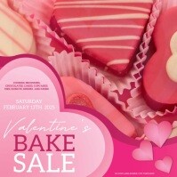 Rood Valentine's Bake Sale Square Template