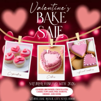 valentine's day bake sale ad design template Square (1:1)
