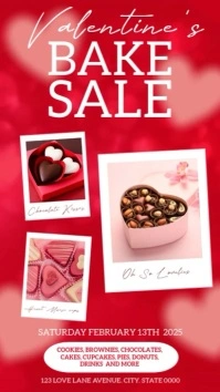 valentine's day bake sale ad design template Instagram Story