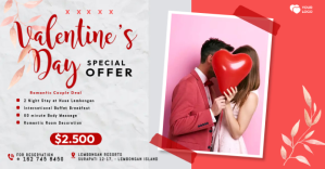 Valentine's Day Banner Изображение, которым поделились на Facebook template