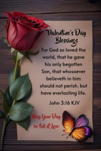 Valentine's Day blessing John 3:16 Pinterest Graphic template