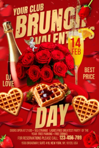 Valentine's Day Brunch Banner 4' × 6' template