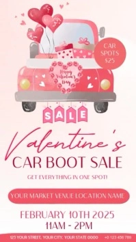 Valentine's day Car boot sale event design template Instagram Story