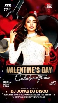Valentine's Day Celebration Digitalt display (9:16) template