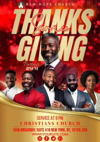 Valentine's Day Church Service A2 template