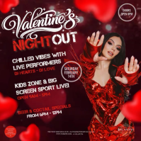 VALENTINE'S DAY CLUB BAR design Square (1:1) template