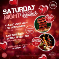 VALENTINE'S DAY CLUB BAR design Persegi (1:1) template