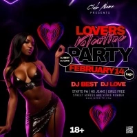 valentine's day club party advert 方形(1:1) template