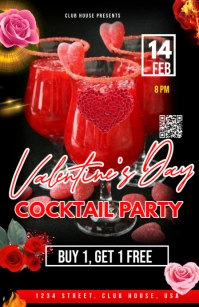 Valentine's Day Cocktail Party Tabloid template