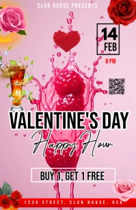 Valentine's Day Cocktail Party Tabloide template
